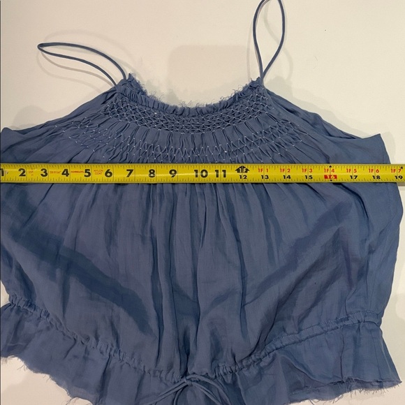 Frame Denim Women’s Shirt Top Spaghetti Straps Blue Cotton size Small - Picture 8 of 10